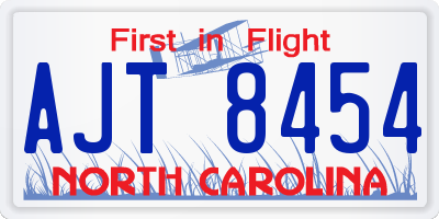 NC license plate AJT8454