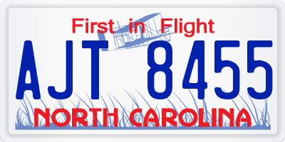 NC license plate AJT8455