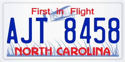 NC license plate AJT8458