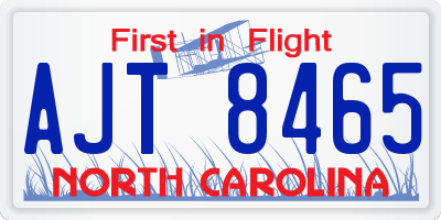 NC license plate AJT8465