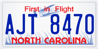 NC license plate AJT8470