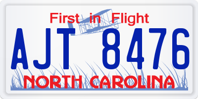 NC license plate AJT8476