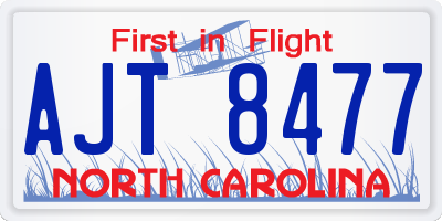 NC license plate AJT8477