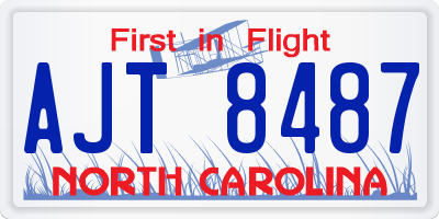 NC license plate AJT8487