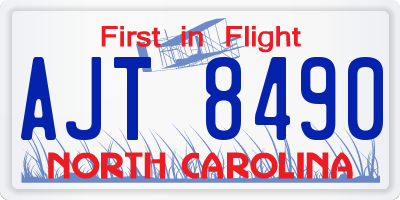 NC license plate AJT8490