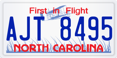 NC license plate AJT8495
