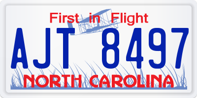 NC license plate AJT8497