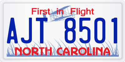 NC license plate AJT8501
