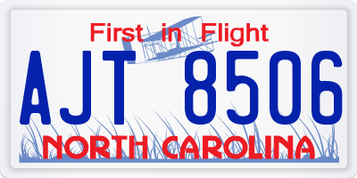 NC license plate AJT8506