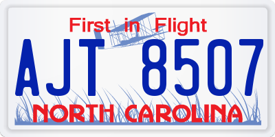 NC license plate AJT8507