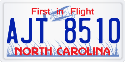 NC license plate AJT8510