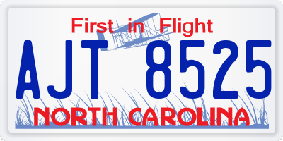 NC license plate AJT8525
