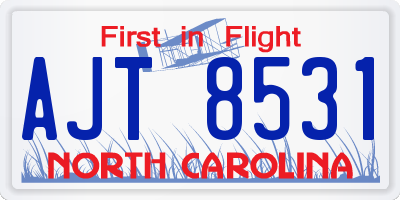 NC license plate AJT8531