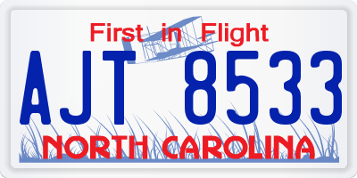 NC license plate AJT8533