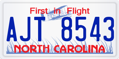 NC license plate AJT8543