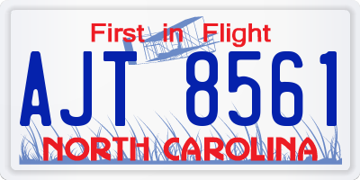 NC license plate AJT8561