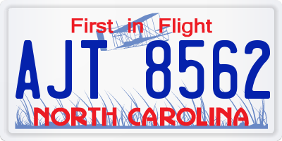 NC license plate AJT8562