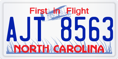 NC license plate AJT8563