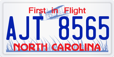 NC license plate AJT8565