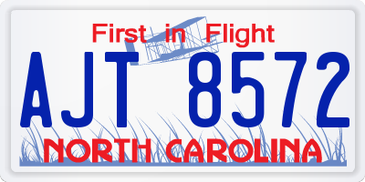 NC license plate AJT8572