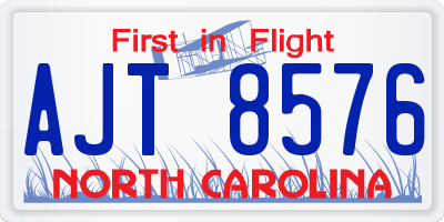 NC license plate AJT8576