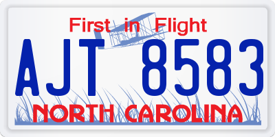 NC license plate AJT8583