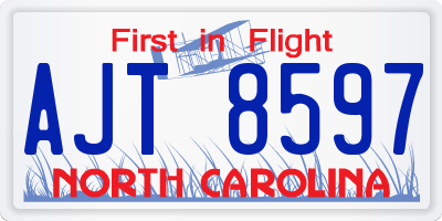 NC license plate AJT8597