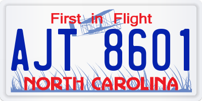 NC license plate AJT8601