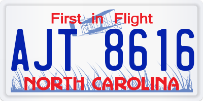NC license plate AJT8616