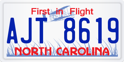 NC license plate AJT8619