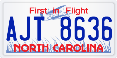 NC license plate AJT8636