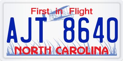 NC license plate AJT8640