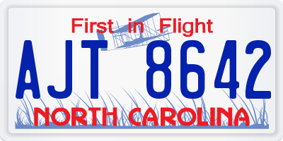 NC license plate AJT8642