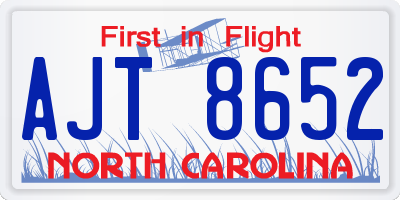 NC license plate AJT8652