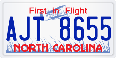 NC license plate AJT8655