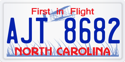 NC license plate AJT8682