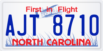 NC license plate AJT8710