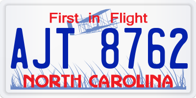NC license plate AJT8762