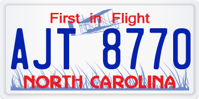 NC license plate AJT8770
