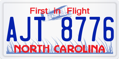 NC license plate AJT8776