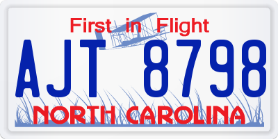 NC license plate AJT8798