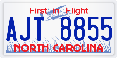 NC license plate AJT8855