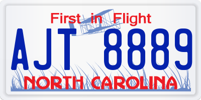 NC license plate AJT8889
