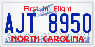 NC license plate AJT8950