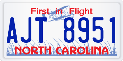 NC license plate AJT8951