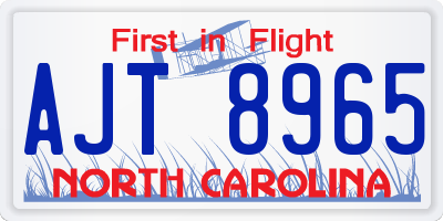 NC license plate AJT8965