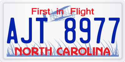 NC license plate AJT8977