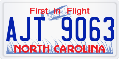 NC license plate AJT9063
