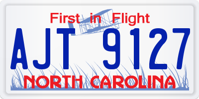 NC license plate AJT9127