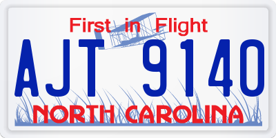 NC license plate AJT9140